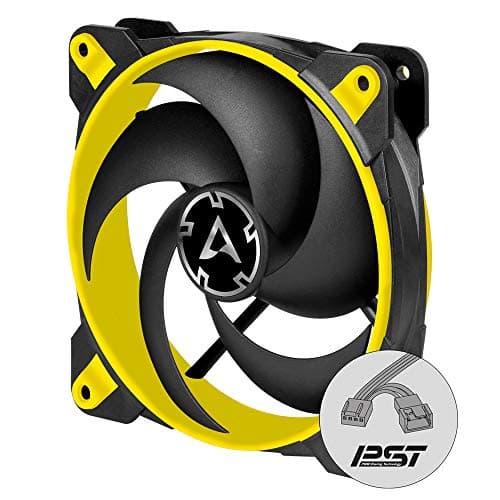 ARCTIC Bionix P120-120 mm Gaming Gehäuselüfter, PWM PST-Sharing-Funktion, Optimiert für statischen Druck, Kühler, RPM synchron, 200-2100 U/min. - Gelb