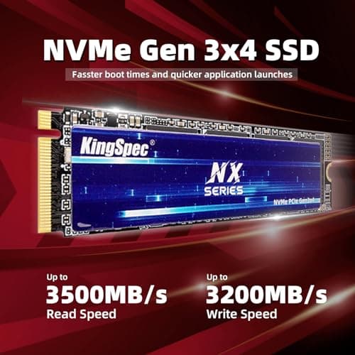 KingSpec NX-2280 512GB SSD NVMe M.2 PCIe 3.0 Gen 3x4 Gaming Solid State Drive, Up to 3500MB/s Read, 3D NAND Flash Internal SSD for Desktop/Laptop Bild 4