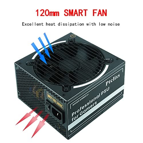 550 W GD550S ATX Gaming PC Power Supply 80+ Bronze PSU Nicht-modulares Netzteil flache schwarze Kabel Bild 6
