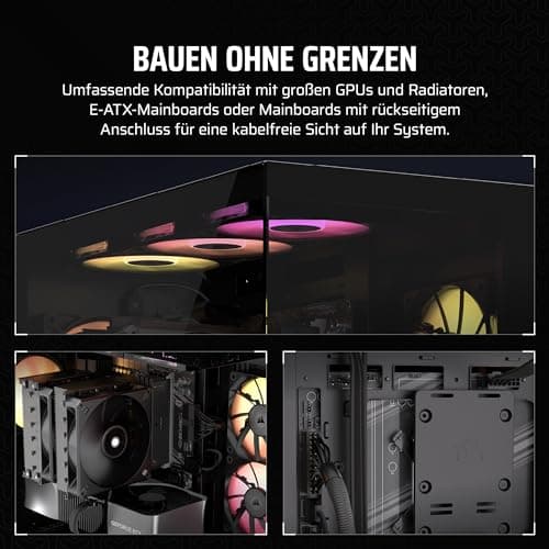 CORSAIR 3500X Mid-Tower ATX PC-Gehäuse - Gehärtetes Panorama-Glas - Umgekehrte Verbindung Motherboard-Kompatibel - Keine Lüfter Enthalten - Schwarz Bild 7