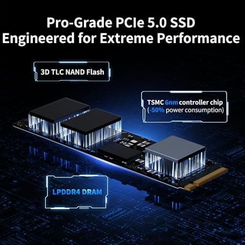 Ediloca EN1400 PRO NVMe M.2 SSD 2TB, PCIe 5.0, 14,000 MB/s Read, 1,0000 MB/s Write,1400TBW (Written terabytes), Internal SSD for Gaming, Video Editing and AI Bild 7
