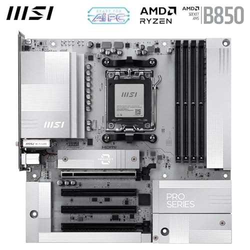 MSI PRO B850M-A WiFi PZ Motherboard, Back-Connect mATX - Unterstützt AMD Ryzen 9000/8000/7000 Prozessoren, AM5 - DDR5 Memory Boost (8200+ MT/s OC), PCIe 5.0 x16 & 4.0 x4, M.2 Gen5, Wi-Fi 7, 5G LAN Bild 4