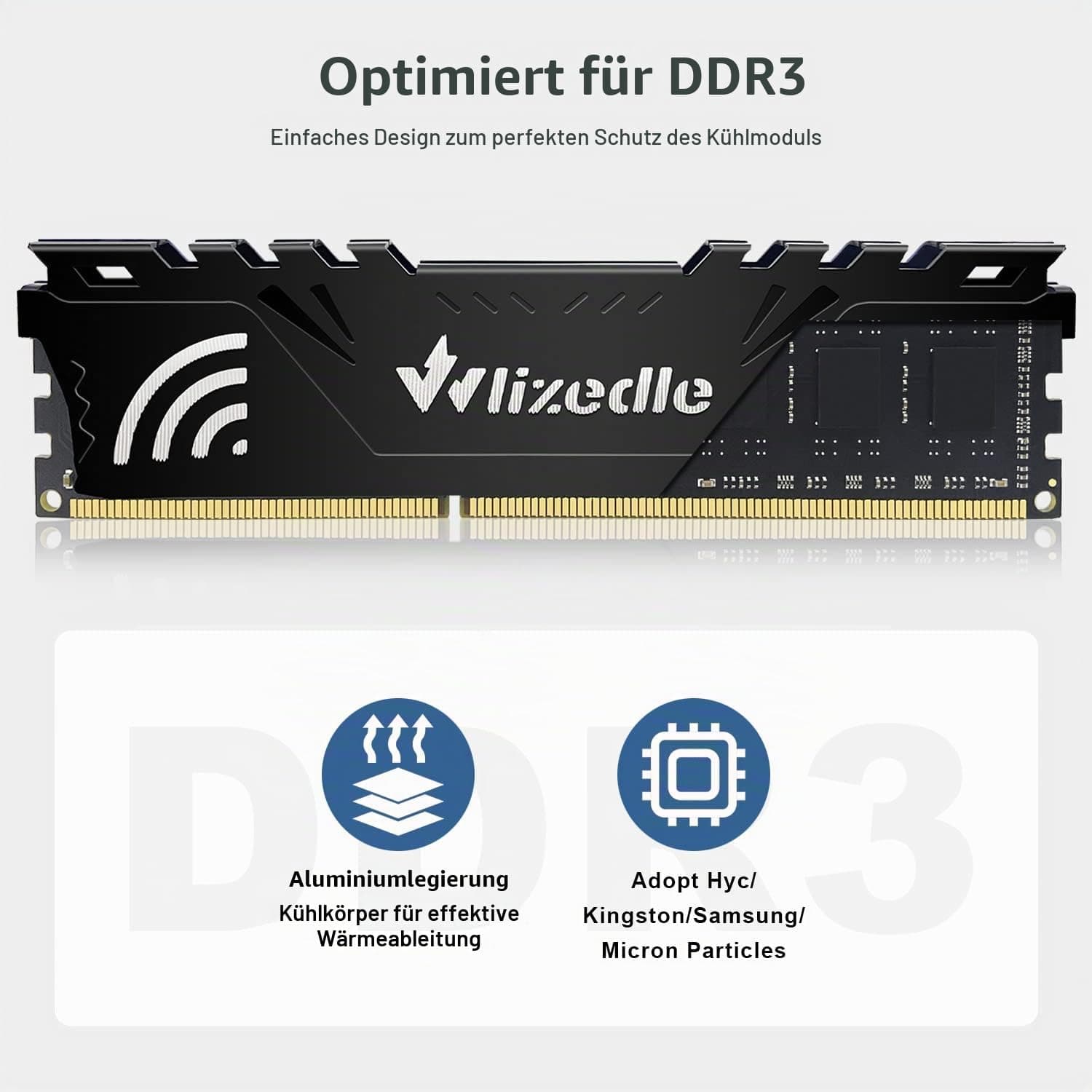 32GB Kit (4x8GB) DDR3 Desktop Memory RAM 1866MHz CL13 UDIMM, PC Arbeitsspeicher PC3-14900 240-Pin 1,5V Non-ECC 2Rx8 Computer Speicher Upgrade für Rechner, Schwarz 8GBx4 1866 MHz - DDR3 Schwarz Bild 7