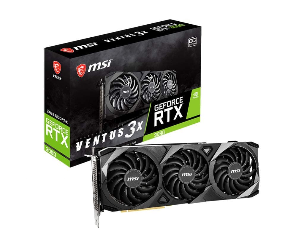 MSI GeForce RTX 3090 Ventus 3X 24G OC Gaming Grafikkarte - RTX 3090, 24GB GDDR6X, PCI Express Gen 4, DisplayPort v1.4a, HDMI 2.1, 4K Auflösung, Ray Tracing Bild 2