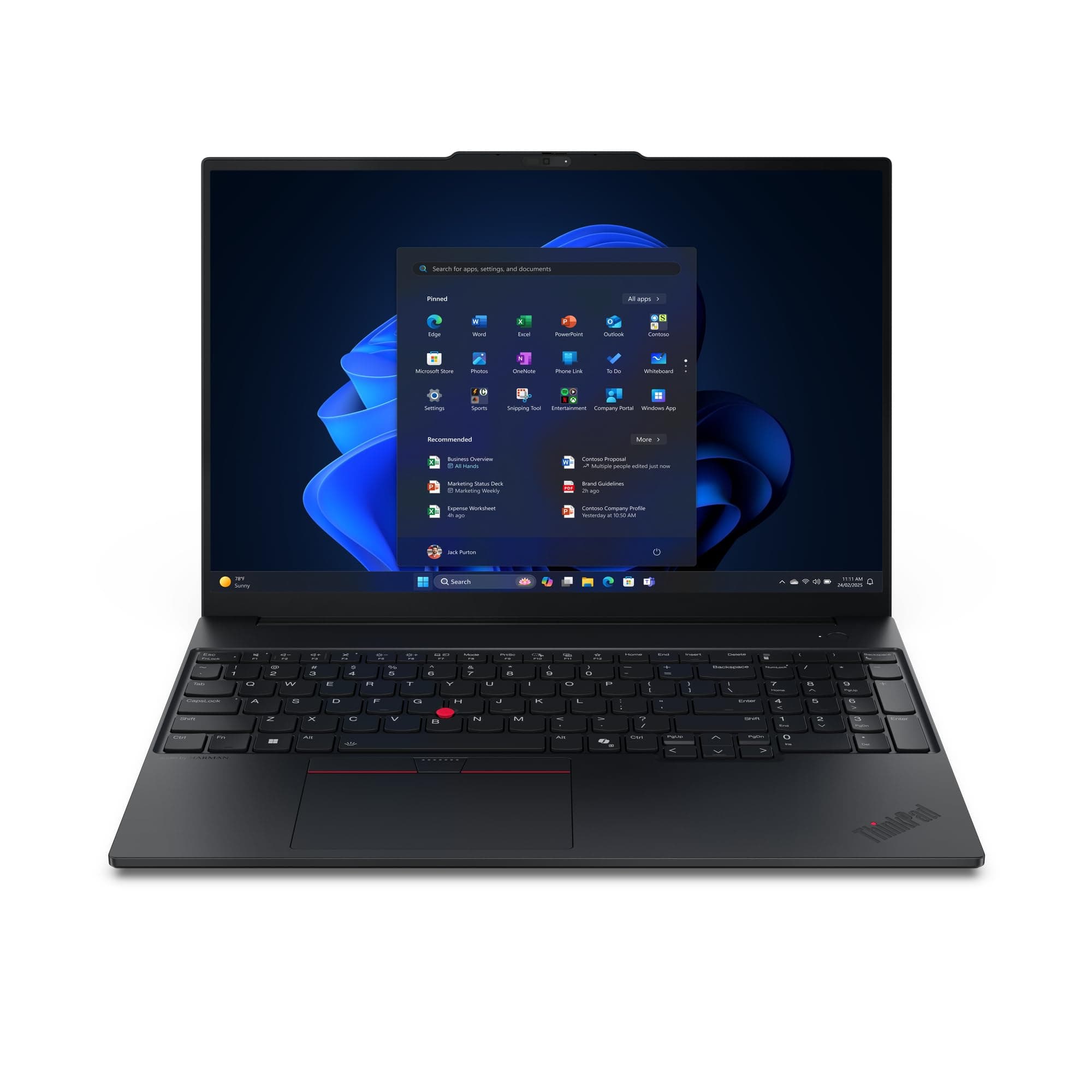 Lenovo ThinkPad E16 Gen 3 22AY - 180°-Scharnierdesign - Intel Core Ultra 7 258V - Win 11 Pro - Intel Arc Graphics 140V - 32 GB RAM - 1 TB SSD TCG Opal Encryption2, NVMe - 40.6 cm (16") IPS 1920 x 1200