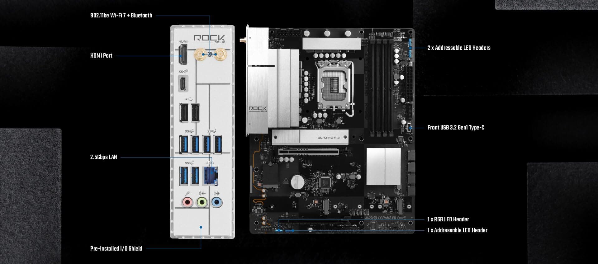 MB ASRock Intel 1851 B860 Rock WiFi 7 Bild 5