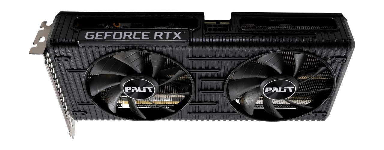 Palit GeForce RTX 3050 Dual Grafikkarte, 8GB, GDDR6, LHR, 3584 Core, 1320 MHz GPU, 1777 MHz Boost, Ampere Architektur, 3X DisplayPort, HDMI, Dual Lüfter, NE63050019P1-190AD, Schwarz Bild 4