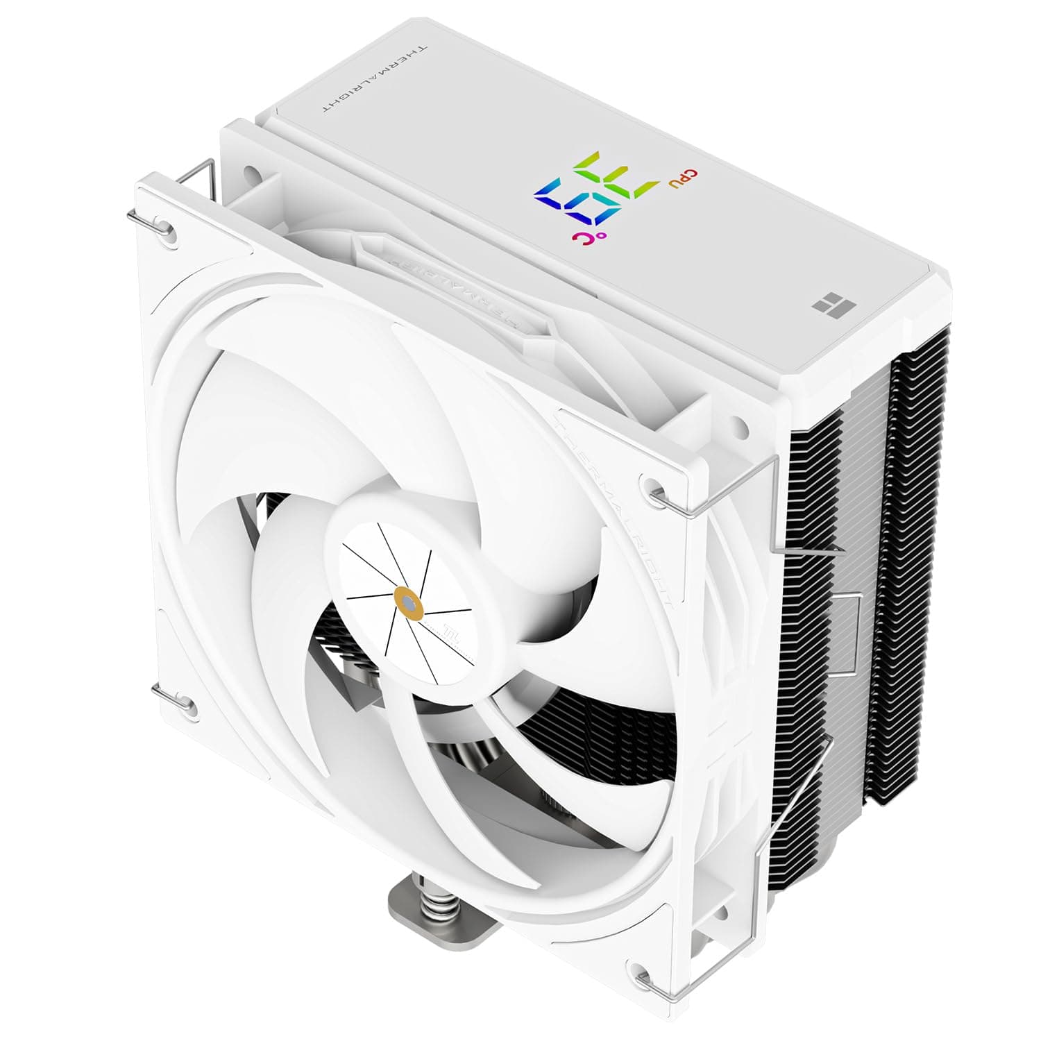 Thermalright Assassin X 120R Digitaler White CPU-Kühler, Digitaler Bildschirm Top Cover, TL-P12W PWM Quiet Fan CPU Luftkühler, Unterstützung AM4/AM5,Intel LGA1851/1700/1150/1151/1200 AX120R D White