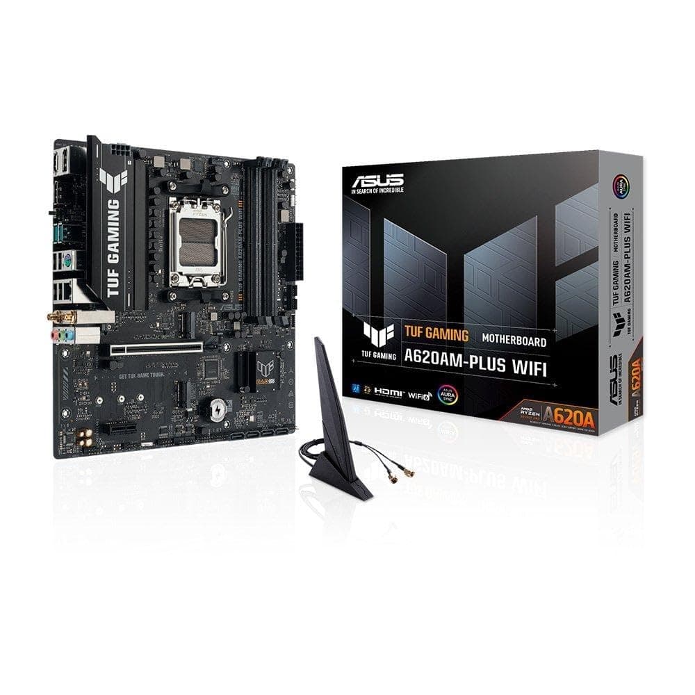 ASUS TUF Gaming A620M-PLUS WiFi mATX Mainboard (DDR5, PCIe 4.0, 2X M.2, Wi-Fi 6, 2.5Gb LAN, HDMI, DP, USB 10Gb/s Typ-A & Typ-C, BIOS Flashback, M.2 Q-Latch, Aura Sync, 8+2+1 Phasen) Bild 2