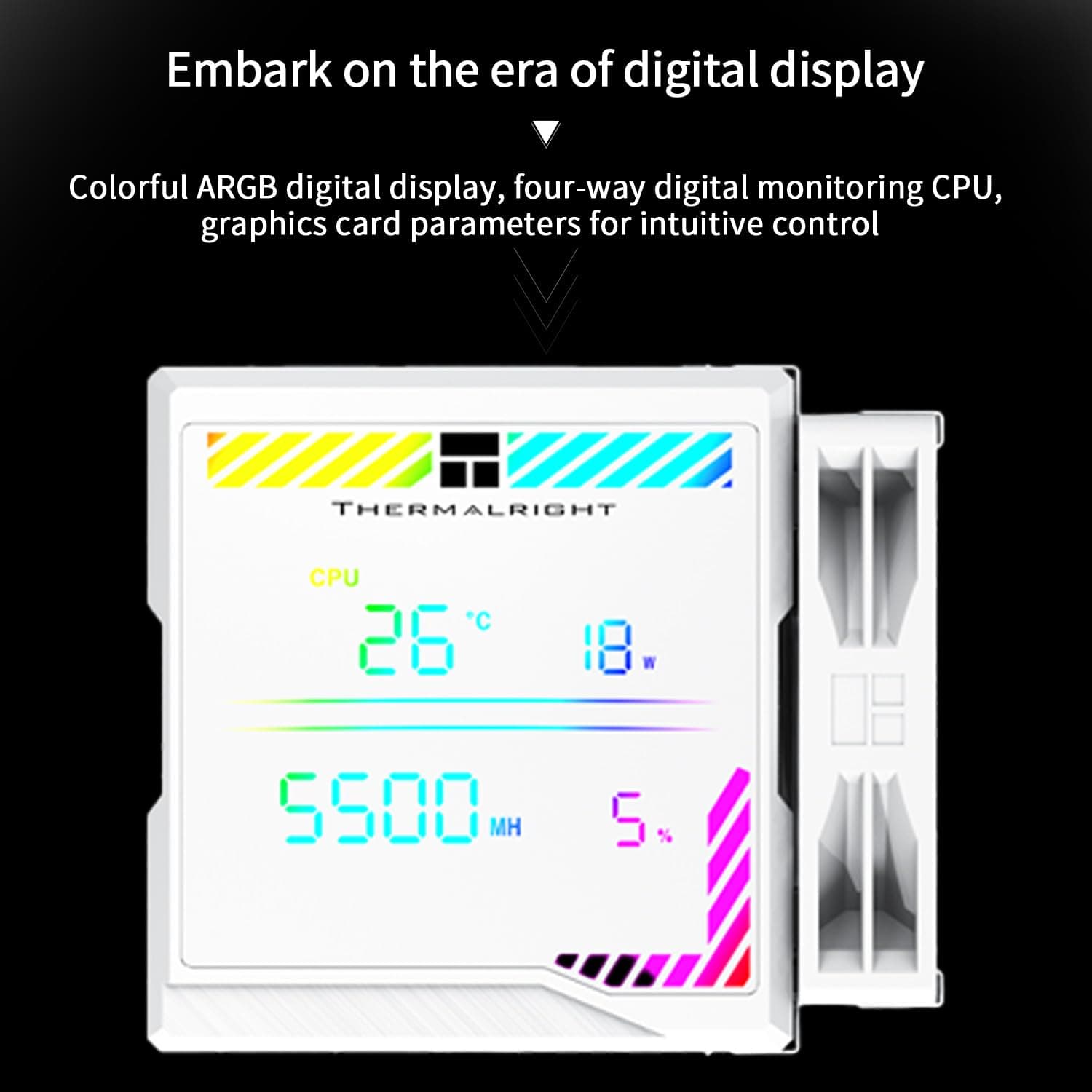 Thermalright Peerless Assassin 140 Digitaler weißer CPU-Kühler, Doppeltürme und Doppelventilator-Kühlung, CPU-Luftkühler, ARGB Digitalbildschirm, obere Abdeckung, für AM4/AM5, Intel LGA1851/1700/115X Bild 3