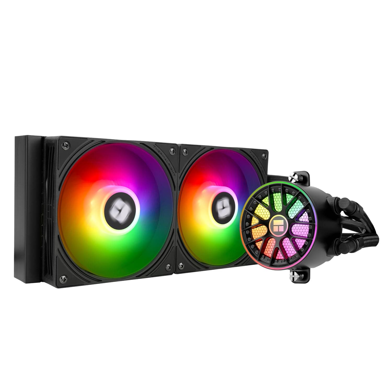 TR Thermalright AQUA ELITE 240 V6 ARGB Schwarz Liquid CPU Kühler, 240mm Aio Kühlung, Double PWM Lüfter-ARGB, für AM4/AM5, Intel LGA1851/1700/115x/1200(Schwarz) Bild 2