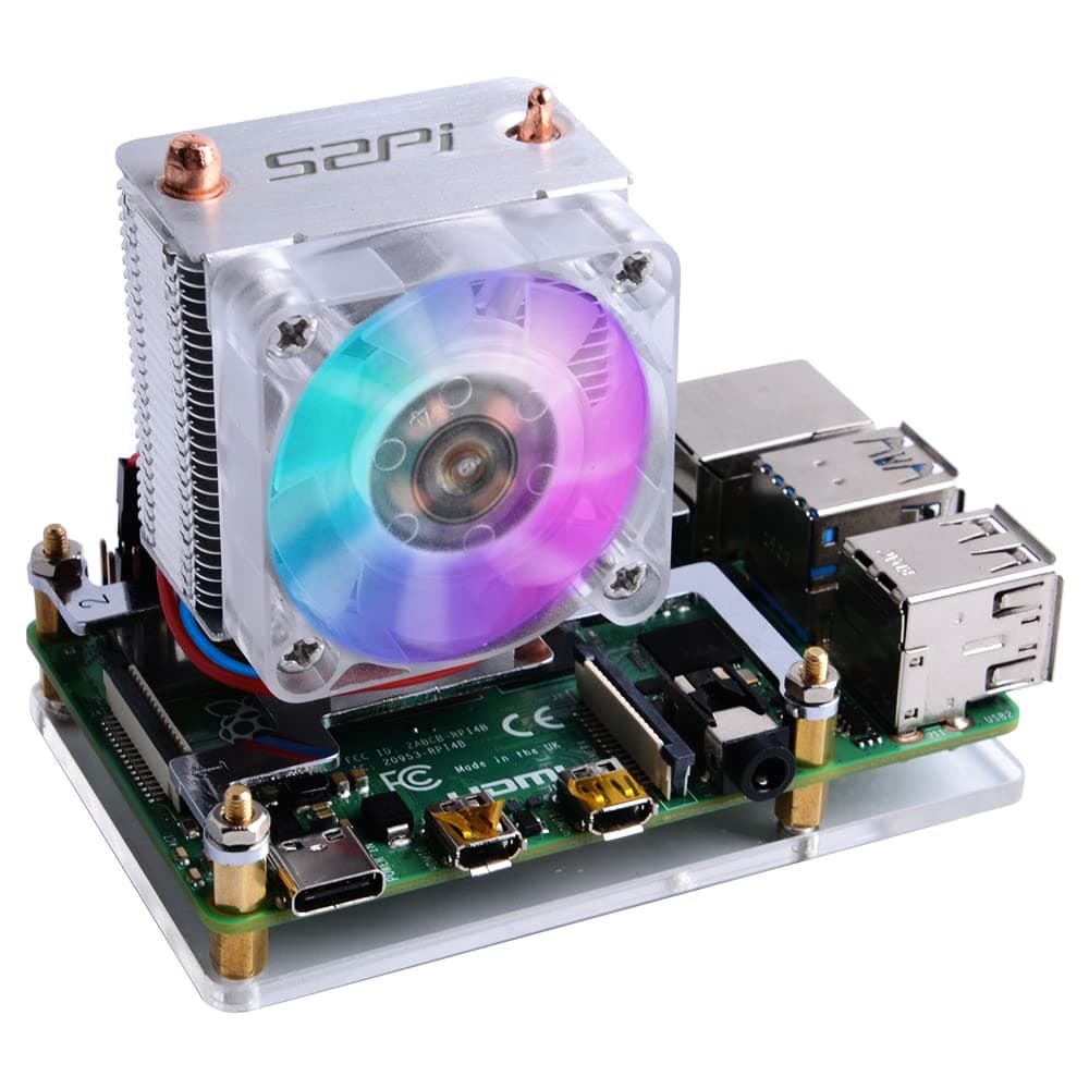 GeeekPi ICE Tower CPU Lüfter ICE Tower Lüfter für Raspberry Pi 4 Modell B & Raspberry Pi 3B + & Raspberry Pi 3 Modell B(Klar)