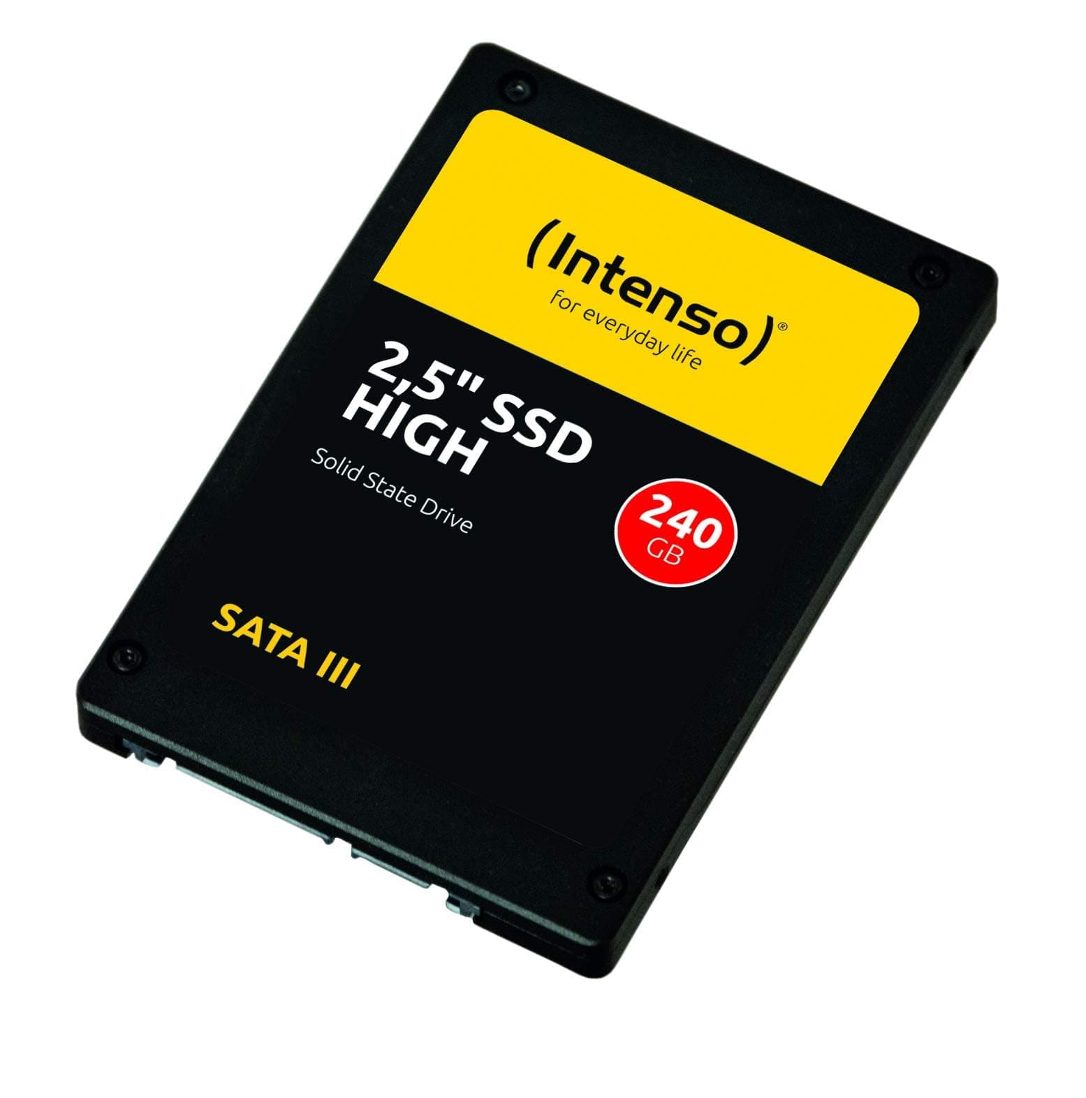 Intenso Interne 2,5" SSD SATA III High, 240 GB, 520 MB/Sekunden, Schwarz, Festkörper-Laufwerk 240GB Sata 2,5" High