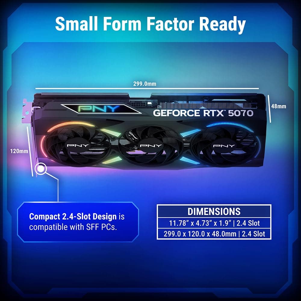 PNY GeForce RTX™ 5070 12GB ARGB OC Triple Fan Grafikkarte DLSS 4 VCG507012TFXXPB1-O 12GB Bild 7