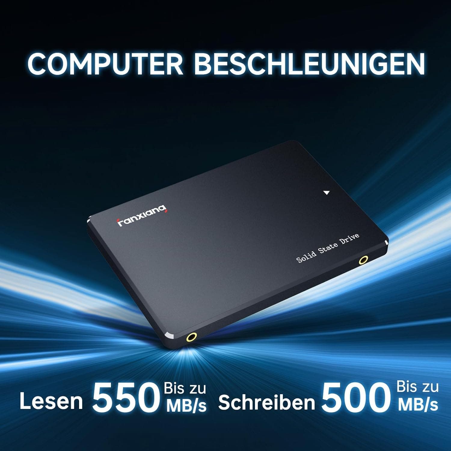 fanxiang S101 2TB SATA III 2,5-Zoll SSD Interne Festplatte, 550MB/s Lesen, 500MB/s Schreiben, SLC-Cache & 3D TLC NAND, für Laptops, Desktop-PCs und Spielkonsolen, Schwarz 2 TB S101 Bild 3
