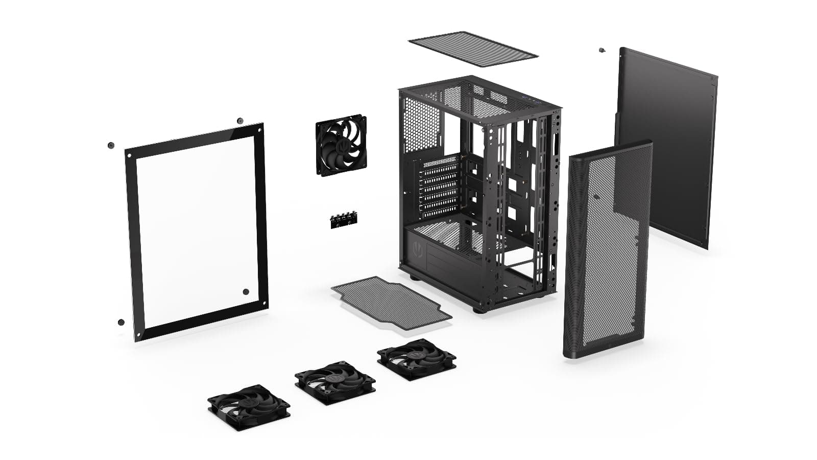 ENDORFY Ventum 200 Air PC Gehäuse ATX mit Tempered Glass, 4X Stratus 120 PWM, Mesh Front, Unterstützung für 360 mm Radiator, Staubfilter, ATX mATX ITX Bild 7