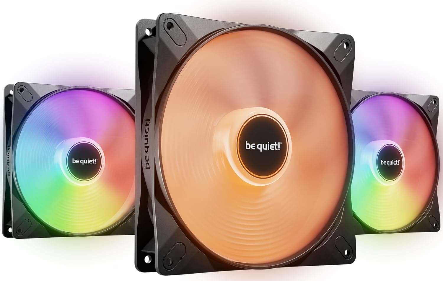 be quiet! Light Wings LX 140mm PWM Lüfter, Enthält 3 Lüfter, Beleuchteter Hub und mattierte Lüfterblätter, vielzählige Farben und Effekte, ARGB-Kabel mit Möglichkeit zur Reihenschaltung Bild 2