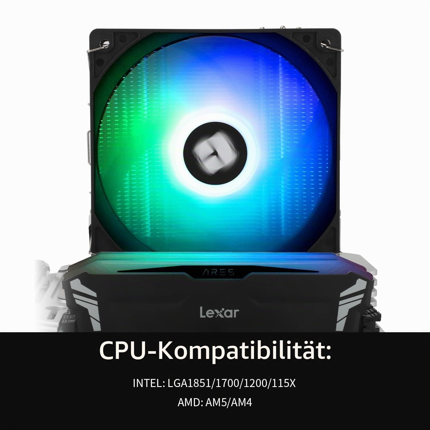 TR Burst Assassin 120 SE ARGB CPU Cooler, Höhe 148mm, 120mm PWM Lüfter mit 1550RPM Geschwindigkeit, 6 Heatpipes, für Intel 1700/1851/1150/1151/1200, AM4/AM5, PC Cooling, Schwarz Bild 5