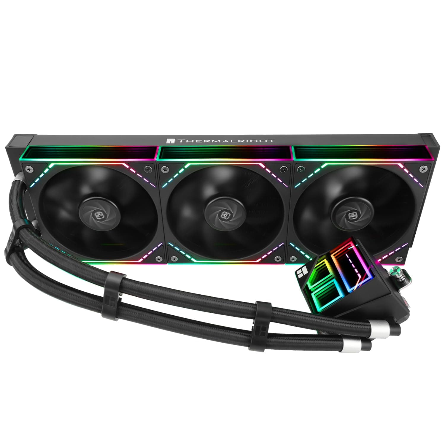 Thermalright Frozen Infinity 360 BLACK CPU-Wasserkühler, 360mm Aio CPU-Kühler, Dreifach-TL-M12-PWM-Lüfter, Infinity Mirror CPU-Kühler, für AMD/AM4/AM5, Intel LGA1851/1700/1150/1151 360mm Schwarz