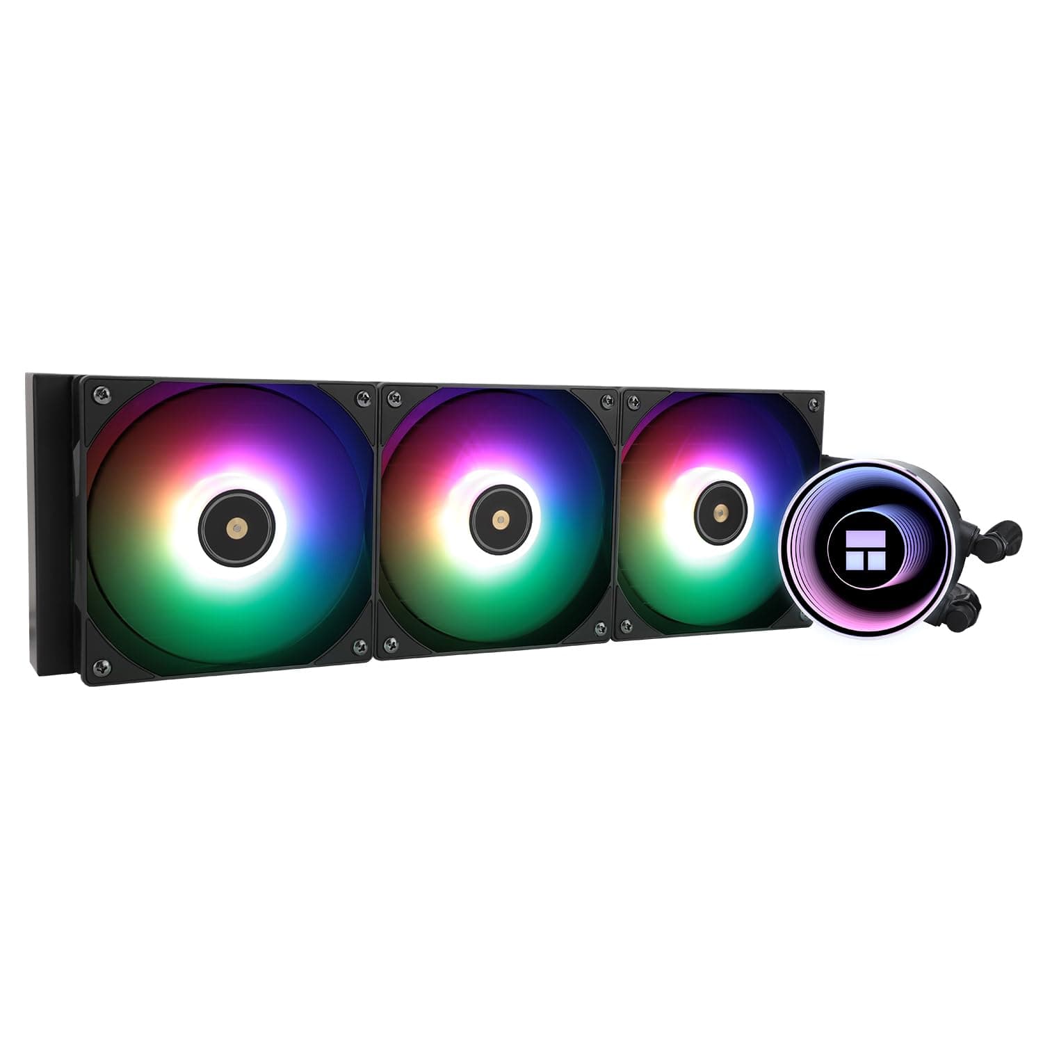 TR-Thermalright Frozen Notte 360 Black ARGB V2 Flüssigkeits-CPU-Kühler-Unendlicher Spiegel-Lichteffekt,360mm Aio-Kühlung,3-PWM-Lüfter-2000U/min, für AM4/AM5,Intel LGA1851/1700/115x/1200/2011 360mm Schwarz