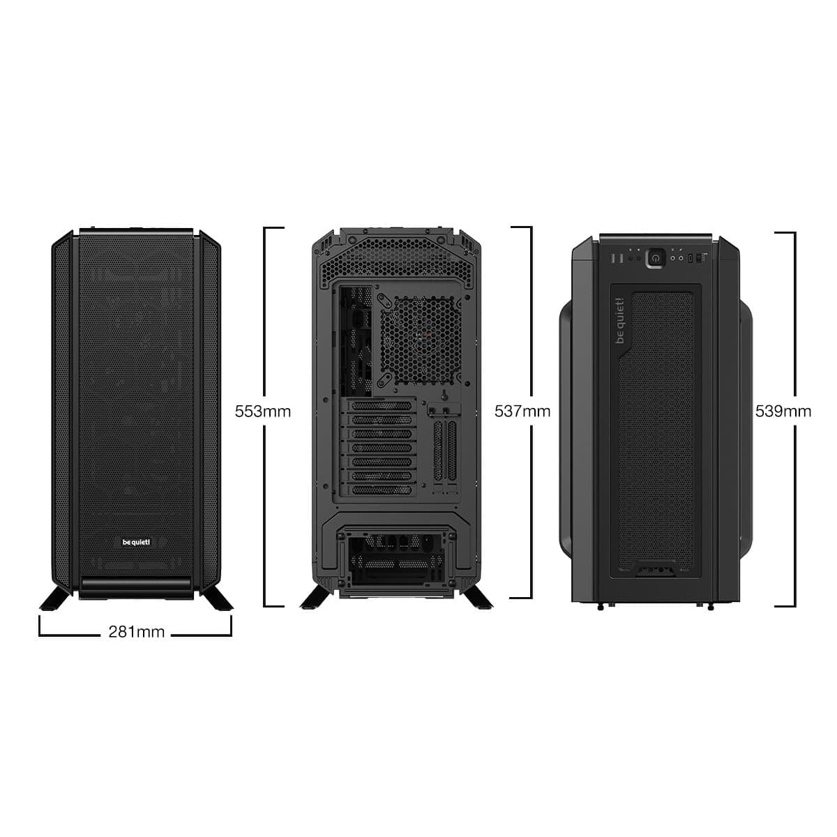 be quiet! Silent Base 802 Black PC-Gehäuse, 3X Pure Wings 140mm, 2 austauschbare Top- und Frontcover, entkoppeltes Mainboardtray Bild 3