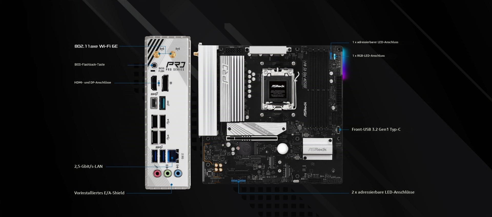 MB ASRock AMD AM5 B850M Pro RS WiFi Bild 4