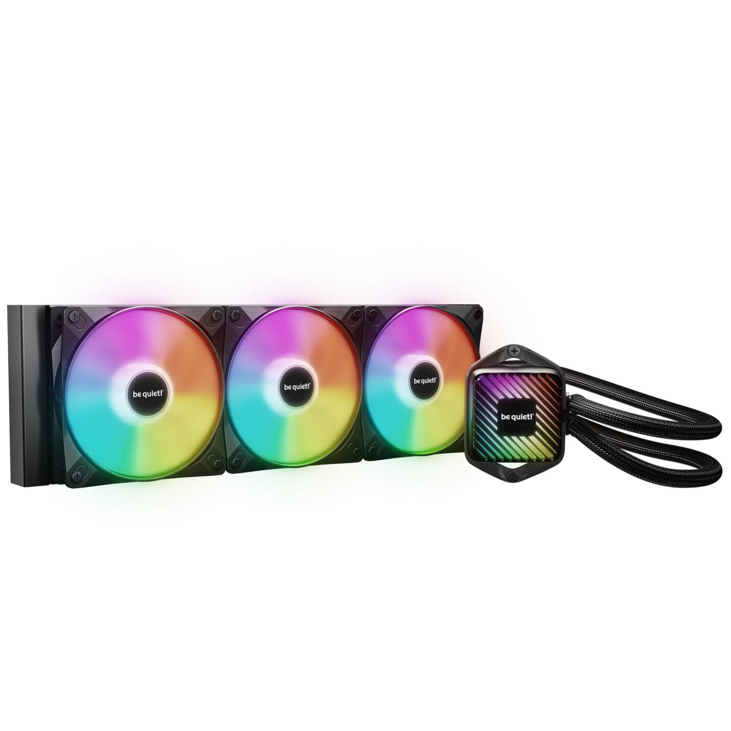 be quiet! Pure Loop 3 LX 360 mm, All-in-One-Wasserkühlung, 3 Light Wings LX 120 mm PWM High-Speed Lüfter, ARGB-Kühlblock mit 10 mitgelieferten Beleuchtungsfolien, beeindruckende hohe Kühlleistung Bild 2