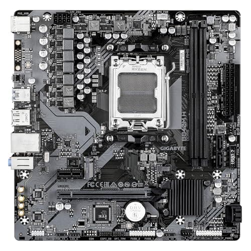 GIGABYTE B840M H Mainboard - AMD Ryzen 9000 CPUs, 5+2+2 Phasen VRM, bis zu 7200MHz DDR5 (O.C), 1xPCIe 4.0 M.2, 1GbE LAN, USB 3.2 Gen 1 Bild 4