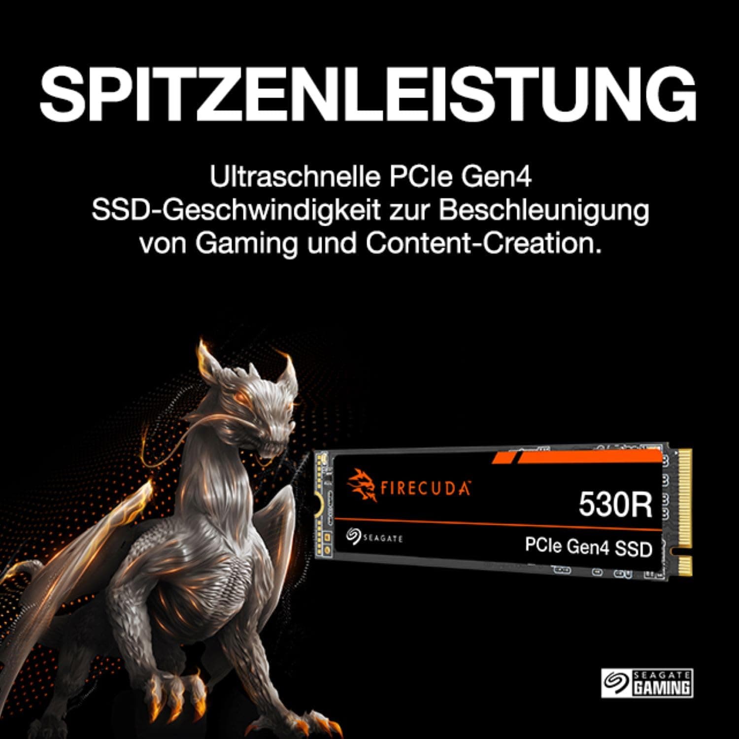 Seagate FireCuda 530R NVMe SSD 4TB, Für PS5/PC, M.2 PCIe Gen4 ×4 NVMe 1.4, bis zu 7.400 MB/s, 3D TLC NAND, 5.050TBW, inkl. Data Rescue Service (ZP4000GM3A063) Bild 5