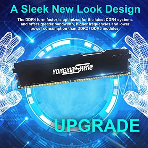 Yongxinsheng DDR4 3200MHz 32GB Kit (16GBx2) Desktop RAM PC4-25600 UDIMM Non-ECC Unbuffered 1.35V 288-Pin CL16 PC Computer Memory Upgrade Module Arbeitsspeicher Support XMP 2.0 Auto Overclocking Bild 5