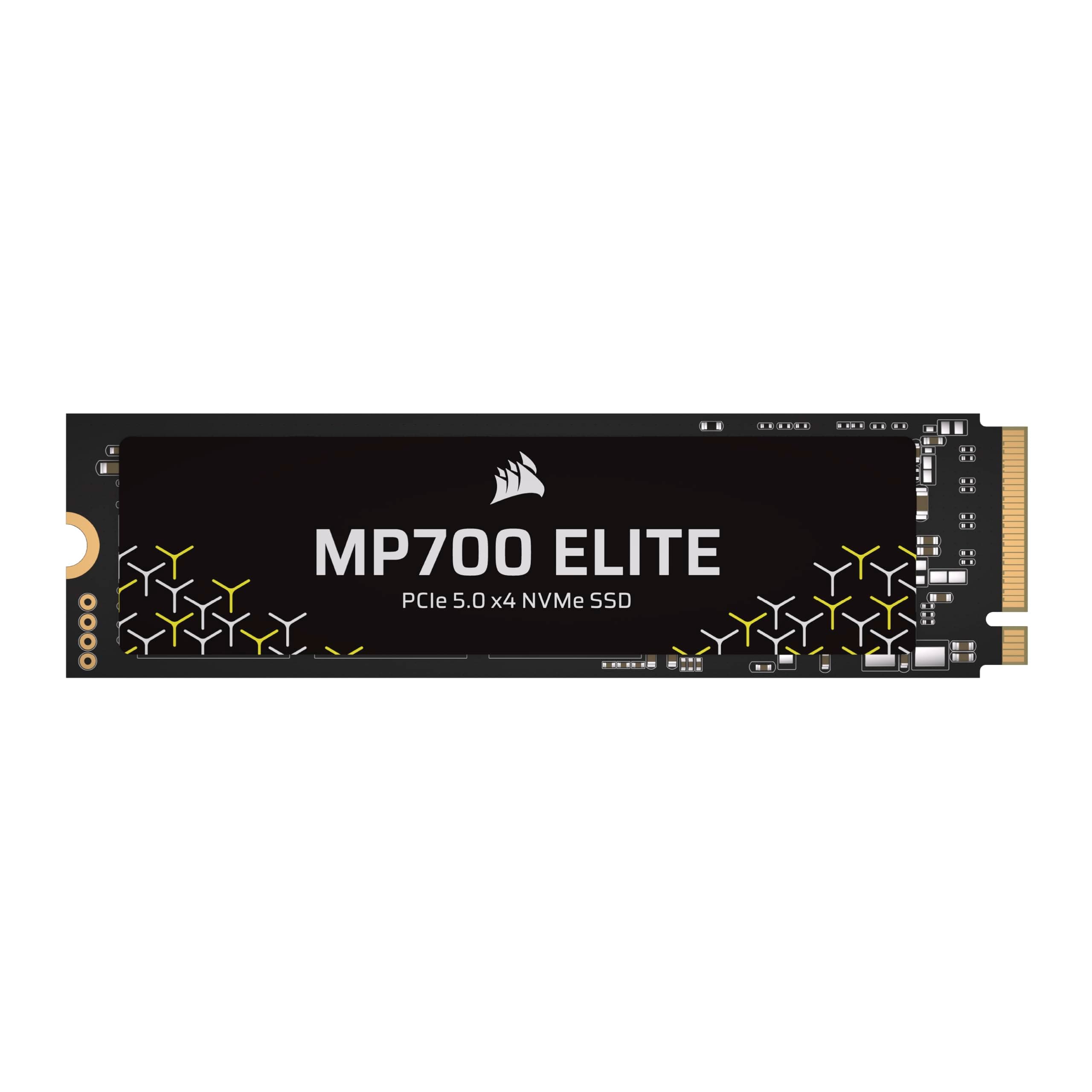 Corsair MP700 Elite 1TB PCIe 5.0 x4 NVMe M.2 SSD – Bis zu 10,000MB/sec – Hohe Dichte 3D TLC NAND – M.2 2280 – Kompatibel mit DirectStorage – Schwarz Bild 2