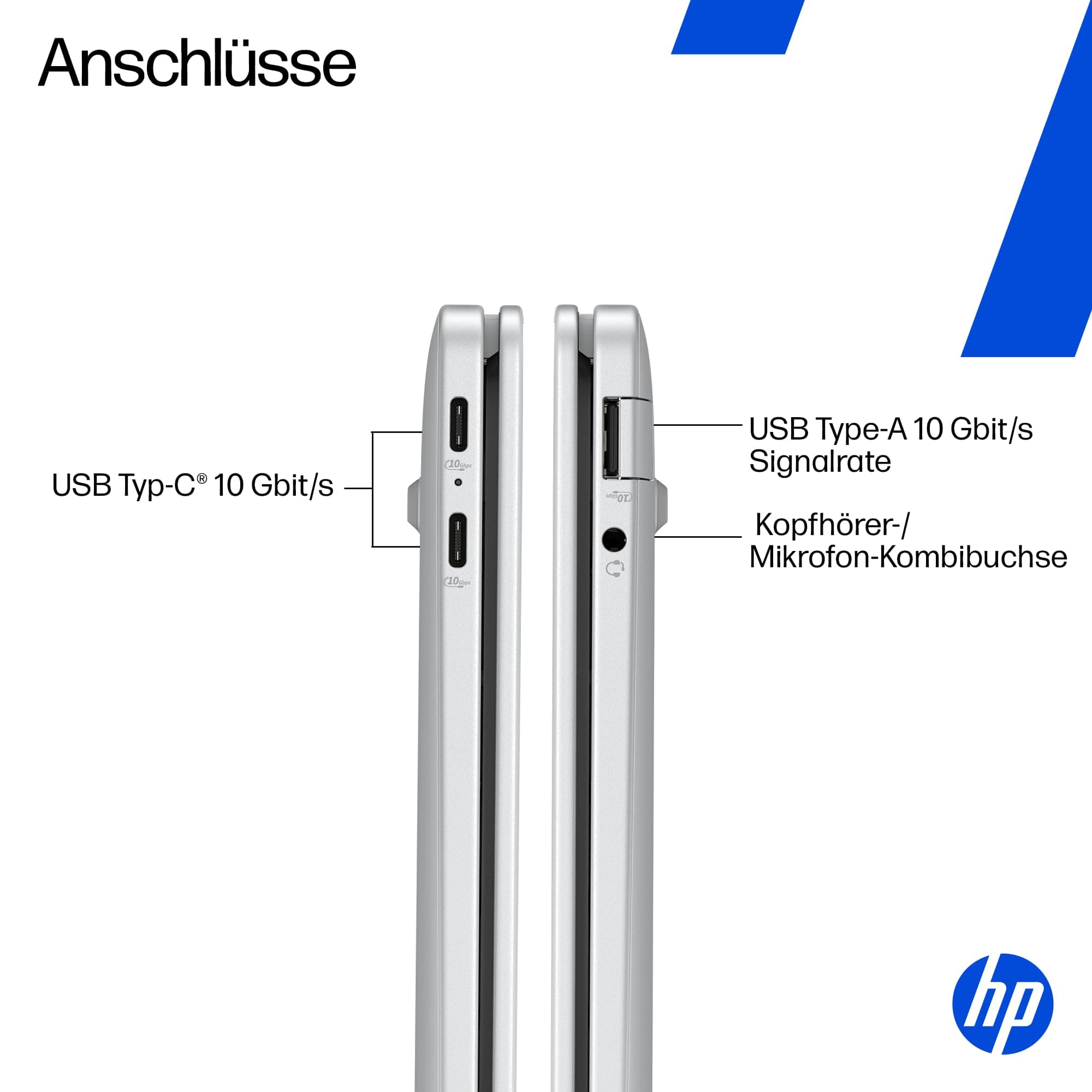 HP OmniBook 5 Next Gen AI Laptop PC, 16 Zoll 2K OLED Touch, Snapdragon X1-26-100 Prozessor (45 NPU-Tops), 16 GB LPDDR5x RAM, 512 GB PCIe SSD, Qualcomm Adreno GPU, Windows 11 Home, QWERTZ, Silber QC Snapdragon X1-26-100 Bild 7