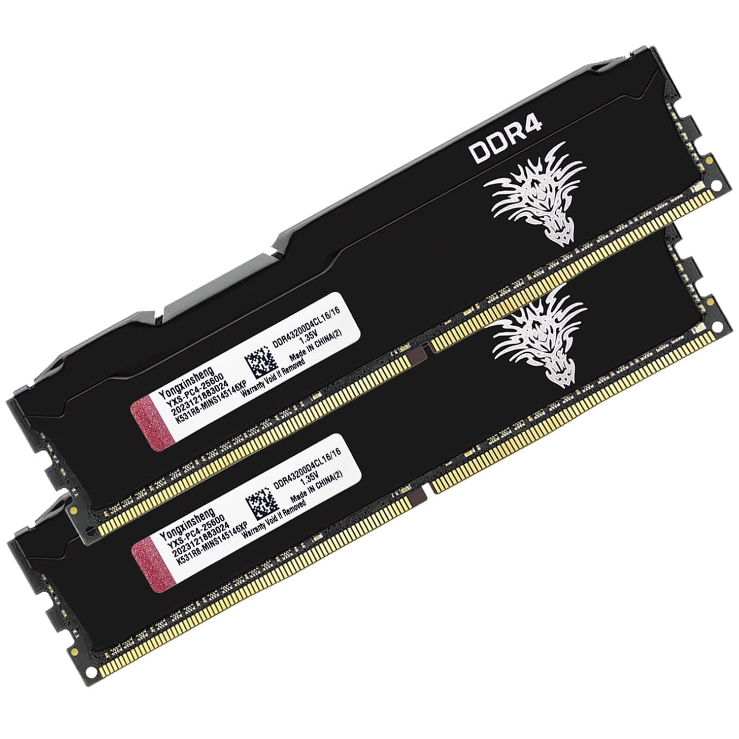 Yongxinsheng DDR4 3200MHz 32GB Kit (16GBx2) Desktop RAM PC4-25600 UDIMM Non-ECC Unbuffered 1.35V 288-Pin CL16 PC Computer Memory Upgrade Module Arbeitsspeicher Support XMP 2.0 Auto Overclocking Bild 2