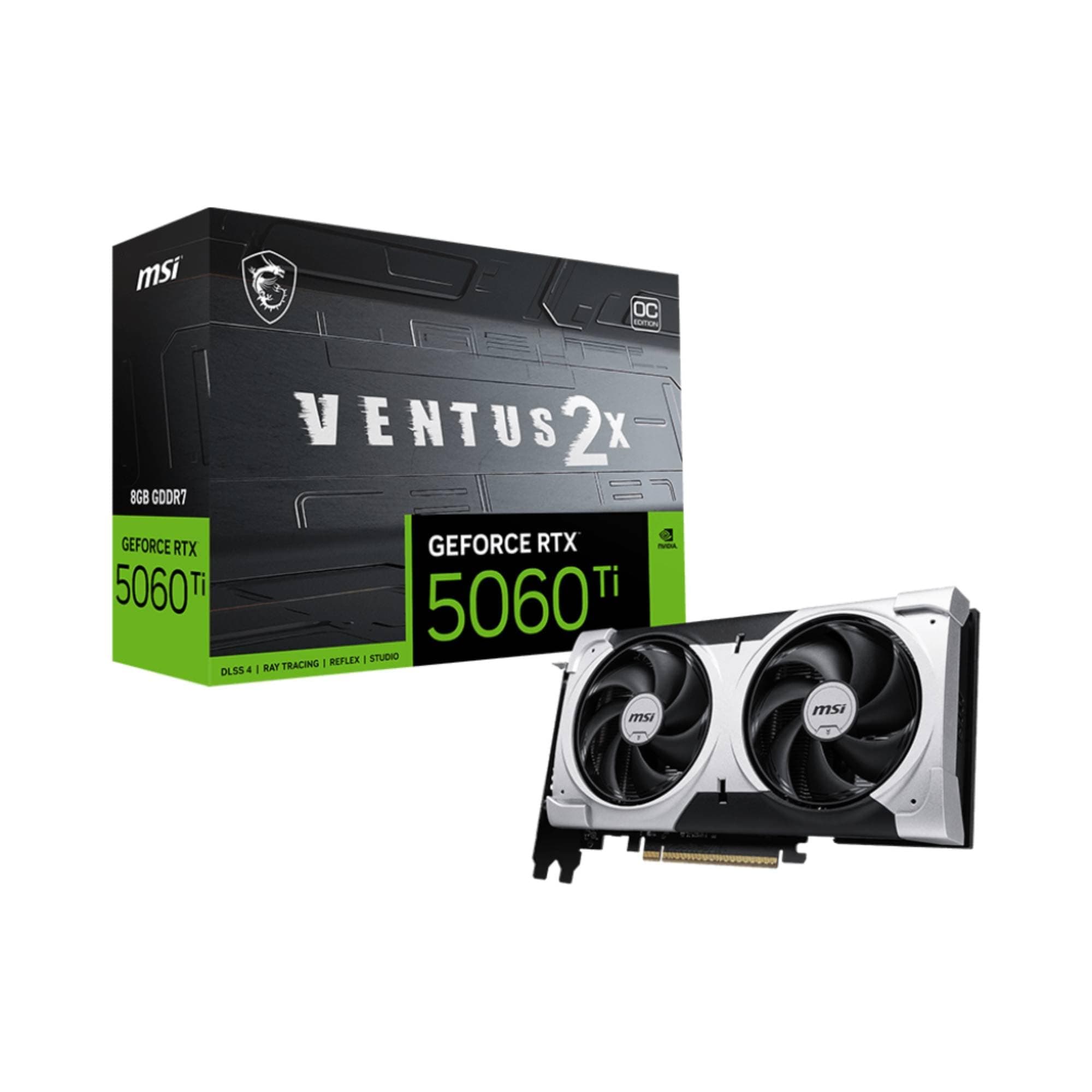 MSI SVGA MSI GeForce RTX 5060 Ti 8G Ventus 2X Plus nVidia PCIe5.0 8GDDR7 128bit 2587Mhz 1xHDMI 3xDP 7680x4320 2Slot (912-V536-050)