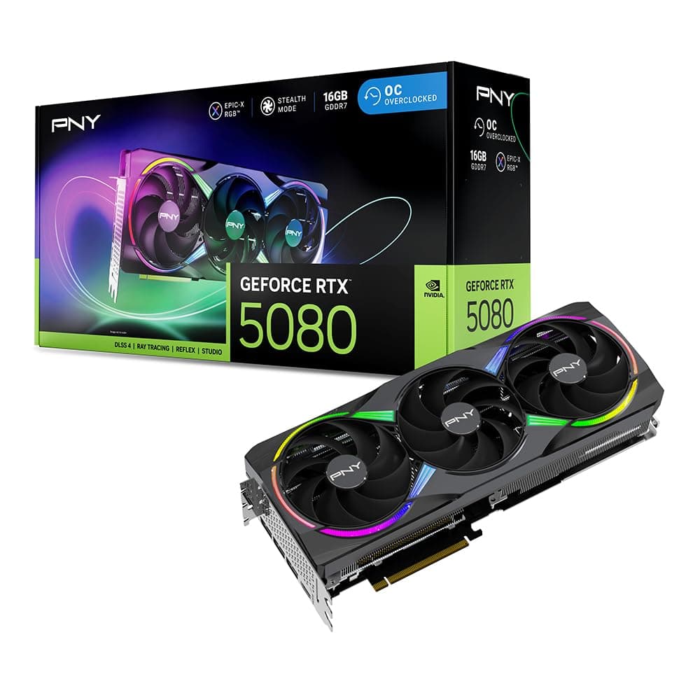 PNY GeForce RTX™ 5080 16GB ARGB OC Triple Fan Grafikkarte DLSS 4 Bild 2