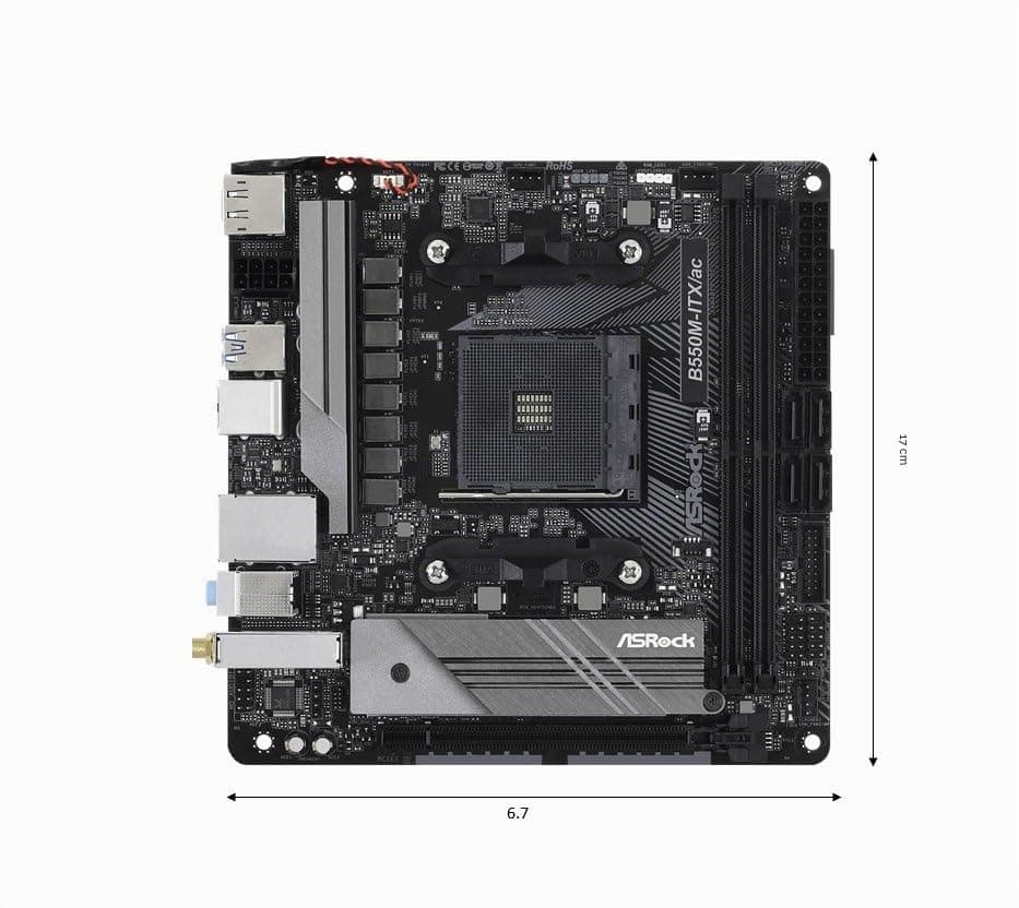 ASRock B550M-ITX/AC Mainboard mit AMD AM4 RyzenTM/Future AMD RyzenTM Prozessoren der 3. Generation, 700W Bild 3