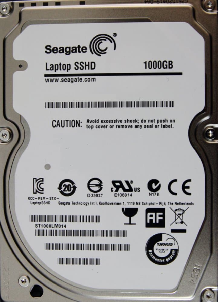 Seagate Hybridfestplatte mit 1 TB Speicher und 8 GB SSD Flashspeicher, 5.400RPM, 64 MB, SATA, 9,5 mm, ST1000LM014 Bild 3