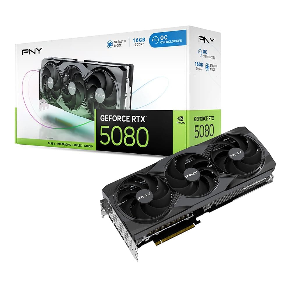 PNY GeForce RTX™ 5080 16GB OC Triple Fan Grafikkarte DLSS 4 VCG508016TFXPB1-O OC