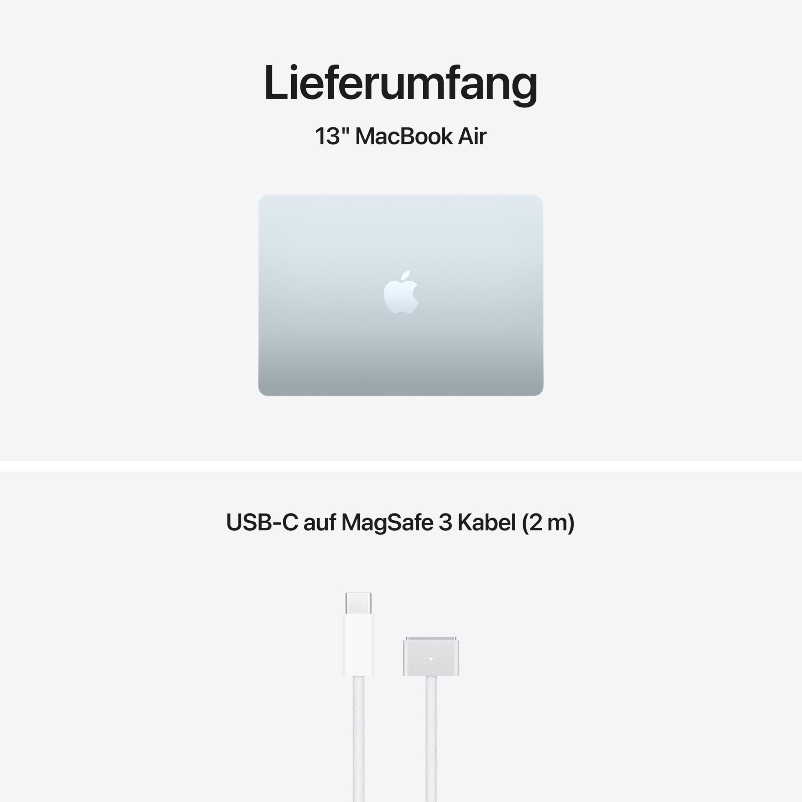 Apple 13" MacBook Air Laptop, M5 Chip mit 10‑Core CPU und 8‑Core GPU: Entwickelt für KI, 13,6" Liquid Retina Display, 16 GB gemeinsamer Arbeitsspeicher, 512 GB SSD, Touch ID, WLAN 7; Himmelblau 16GB RAM 512 GB Himmelblau MacBook Air ohne Netzteil Bild 5