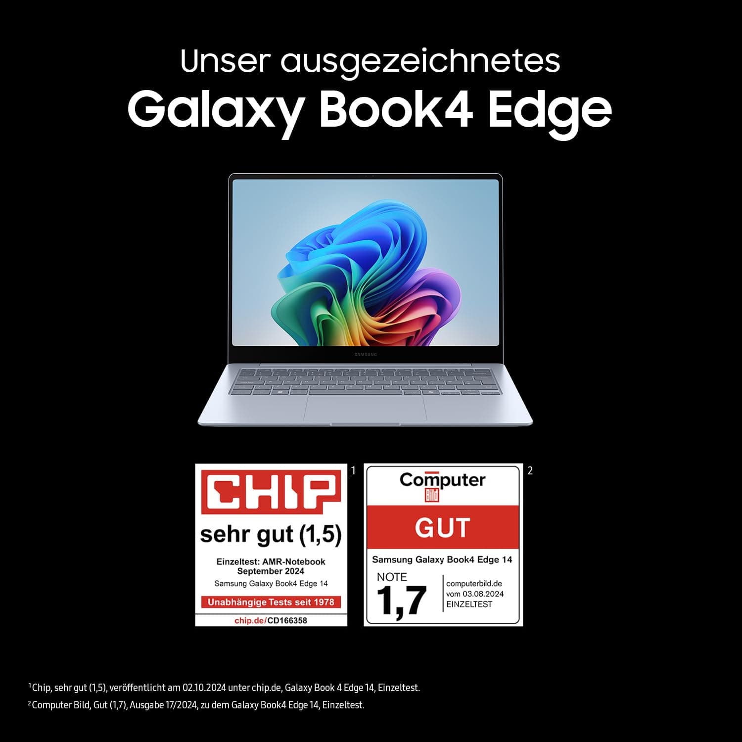 Samsung Galaxy Book4 Edge Galaxy AI-Laptop, 14-Zoll-Display, 16GB RAM, Snapdragon X Elite Prozessor, Notebook 512GB Speicher, Copilot+ PC, Sapphire Blue, 3 Jahre Herstellergarantie 14 Zoll 512 GB Bild 2