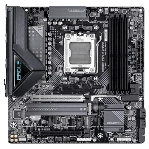 GIGABYTE B850M Eagle WIFI6E Mainboard - AMD Ryzen 9000 Serie CPUs, 8+2+2 Phasen Digital-VRM, bis zu 8200MHz DDR5 (OC), 1xPCIe 5.0 + 1xPCIe 4.0 M.2, Wi-Fi 6E, 2.5GbE LAN, USB 3.2 Gen 2 Bild 4