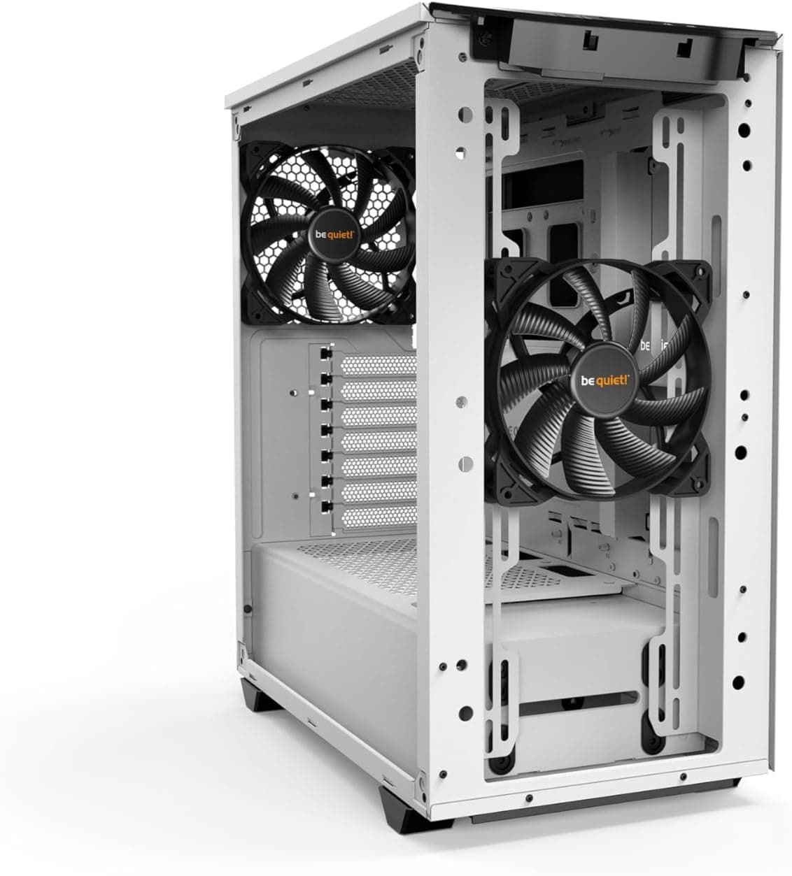 be quiet! Pure Base 500 Window White PC-Gehäuse, 2X Pure Wings 2 140mm Lüfter, Airflow und Silence optimierte Topcover, Radiatoren bis 360mm, Templerglas Bild 5
