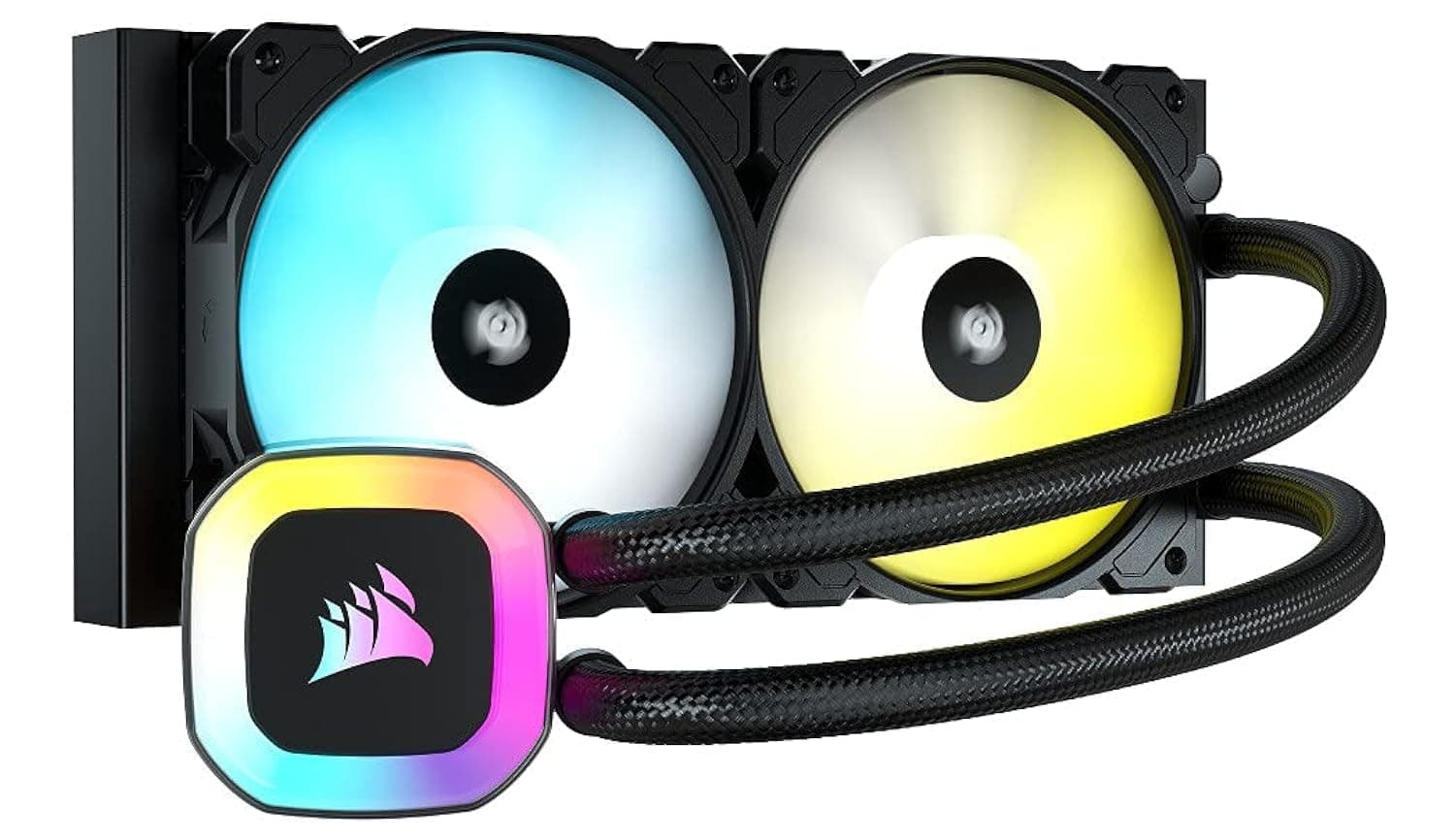 CORSAIR H100 RGB-Flüssig-CPU-Kühler - 240mm AIO - SP120 RGB ELITE Lüfter - Passend Für Intel LGA 1200/115X/2066, AMD AM4 - Motherboard ARGB Adapter Enthalten - Schwarz 240mm Kühler