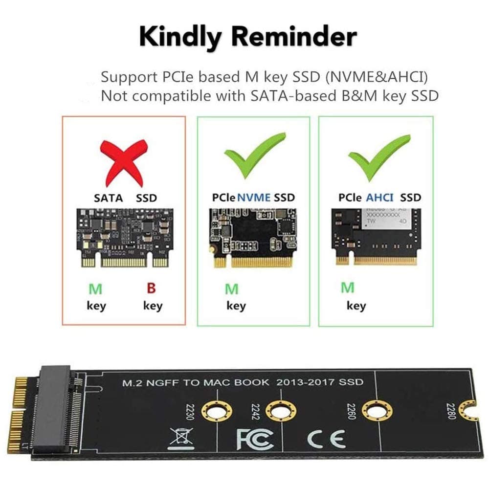 M.2 NVME SSD-Konvertierungsadapterkarte das Upgrade des für MacBook Air (2013-2017) Bild 5