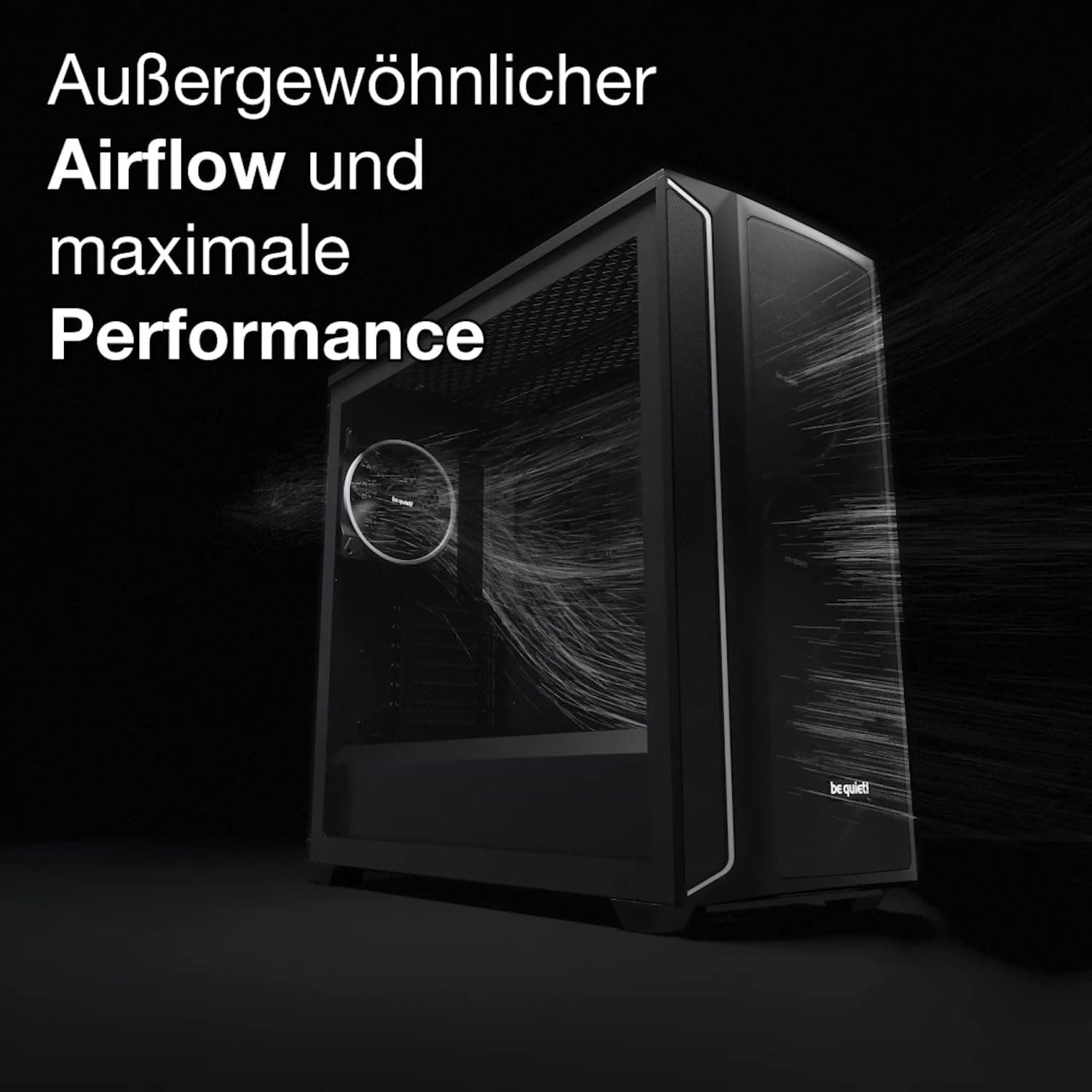 be quiet! Shadow Base 800 DX Black PC-Gehäuse, Pure Wings 3 140mm PWM Lüfter, ARGB-Beleuchtung, USB 3.2 Gen. 2 Type C, Airflow, Open-Mesh, E-ATX Mainboard, 420mm Radiatoren, Glas Seitenfenster Bild 3