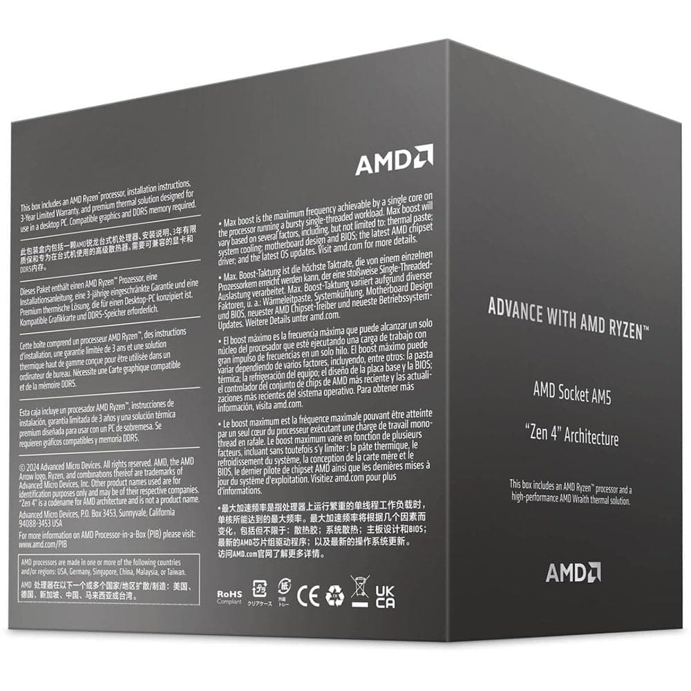 AMD Ryzen 5 8400F Prozessor (6 Core/12 Threads, 65W DTP, AM5 Sockel, 22MB Cache, Bis zu 4.7GHz max boost Frequenz, with wraith stealth Kühler) Bild 8