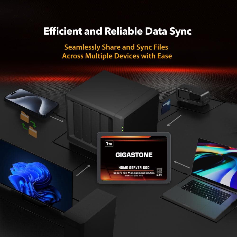 Gigastone Home NAS SSD 4TB 24/7 Dauerhaft TLC Hohe Dauerhaltbarkeit Persönlicher Server Cloud Datenspeicher RAID 3D NAND 2,5 Zoll SATA III Interne Solid State Festplatten Bild 7