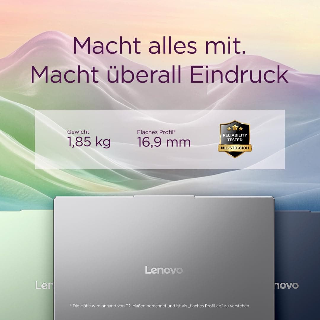 Lenovo IdeaPad Slim 5 Laptop | Copilot+ PC | 16" WUXGA Display | AMD Ryzen AI 5 330 | 512GB SSD | 16GB RAM | AMD Radeon Grafik | QWERTZ | Beleuchtet | Windows 11 | Luna Grau | 3 Monate Premium Care Bild 6