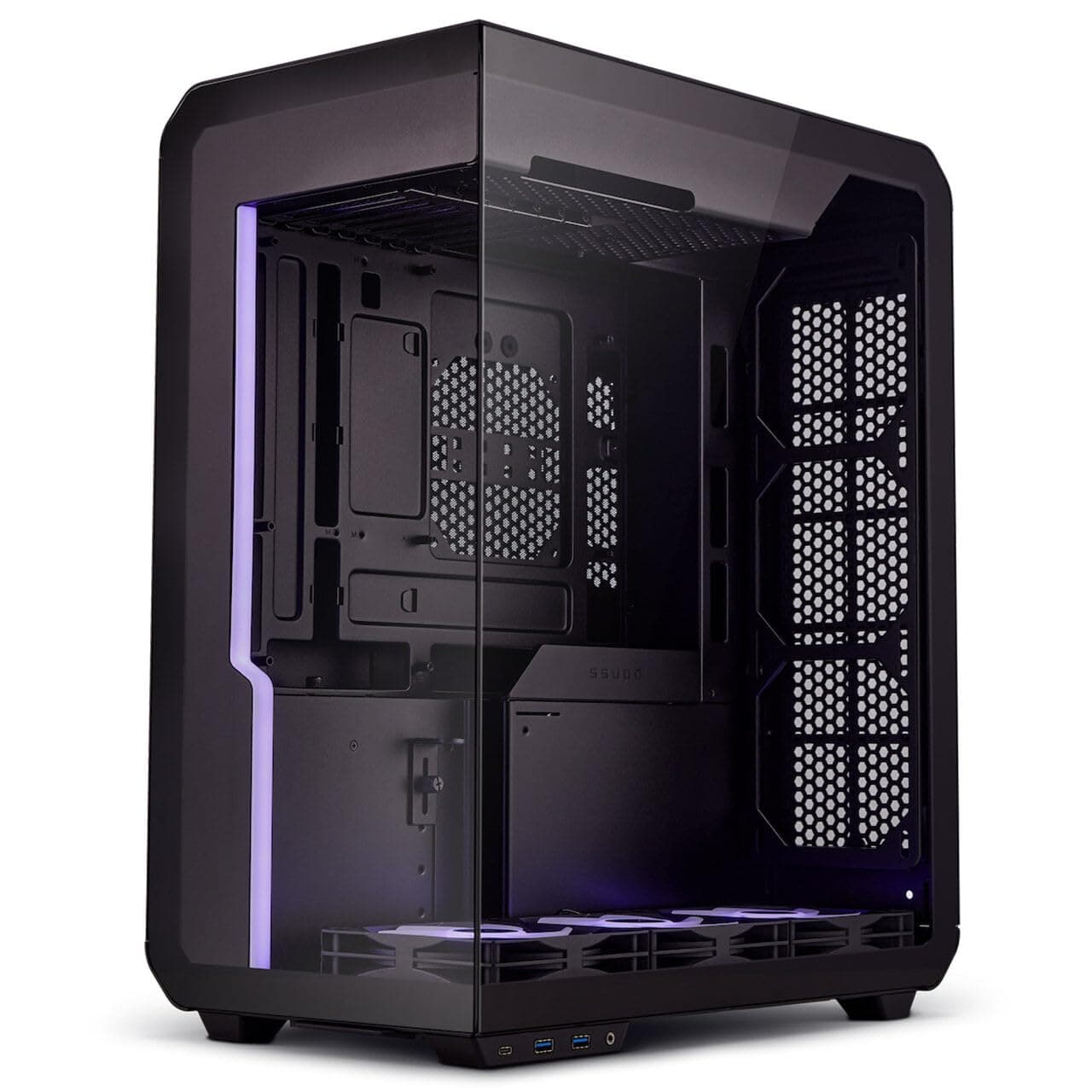 Ssupd Xhuttle PC-Gehäuse Schwarz | ATX Midi-Tower mit RGB, Tempered Glass, Platz für bis zu 10 Lüfter, Radiatoren bis 360 mm, Grafikkarten bis 370 mm Bild 2