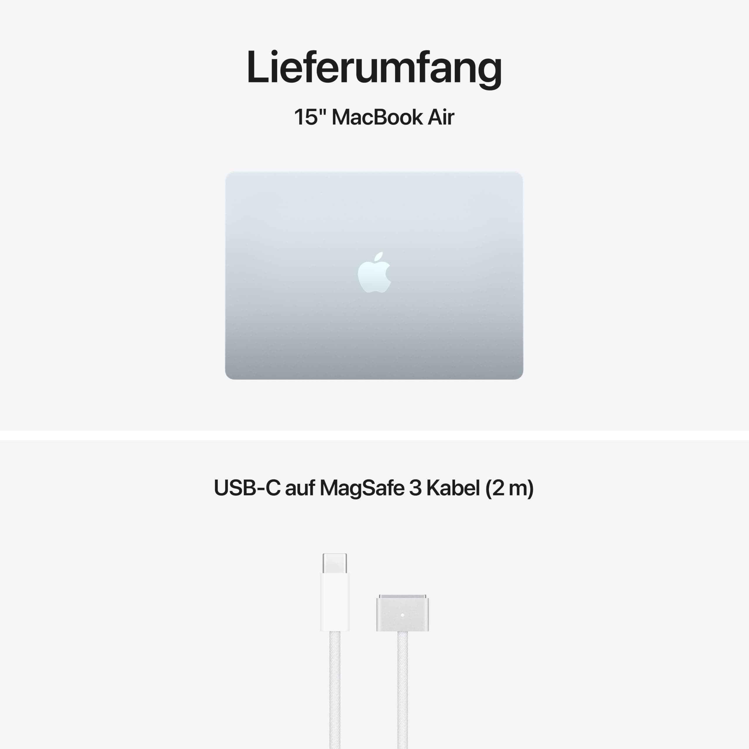Apple 15" MacBook Air Laptop, M5 Chip mit 10‑Core CPU und 10‑Core GPU: Entwickelt für KI, 15,3" Liquid Retina Display, 16 GB gemeinsamer Arbeitsspeicher, 512 GB SSD, Touch ID, WLAN 7; Himmelblau 16 GB RAM 512 GB Himmelblau MacBook Air ohne Netzteil Bild 5